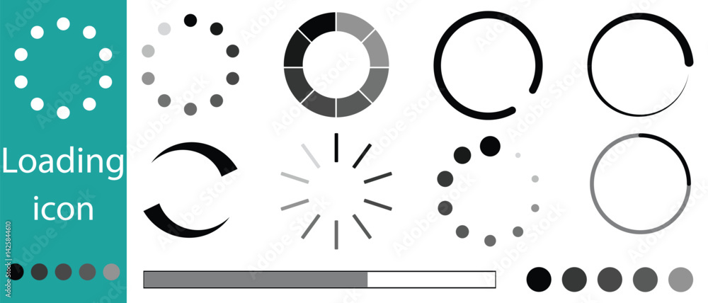Aufkleber loading icons vector set. loading icon set on white background, isolated loading icon set, vector il