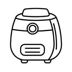 air fryer clipart line art vector on white background