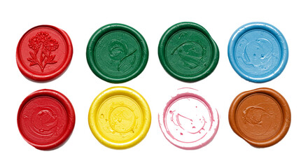 set of wax seal isolated on white background 