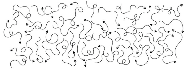 Hand drawn arrow lines with heart