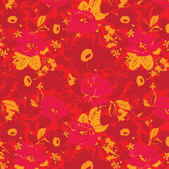 abstract, vector, monochrome, big flowers, all over textiles design, illustration digital image can be used for wrapping paper
