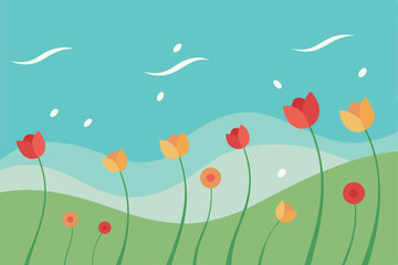 background with poppy flowers