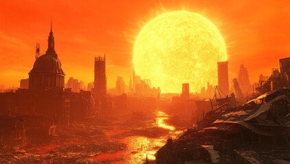 Fototapeta premium Post-Apocalyptic London: A Sun's Fury