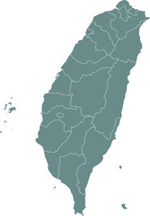 Taiwan Country Administrative District Detailed Map High Resolution