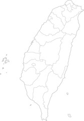 Taiwan Country Administrative District Detailed Map High Resolution