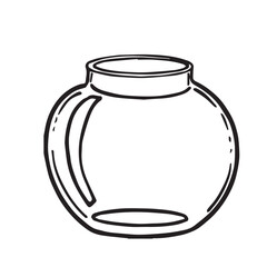  empty glass vase, jar vector graphic illustration with round shape, suitable for food packaging, label design, herbal tea branding, floristics and DIY projects