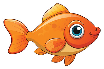 vector illustration of a cartoon-style goldfish.
