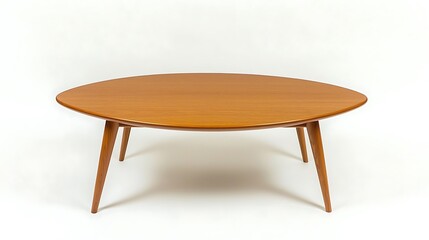 Wooden coffee table with a curved top