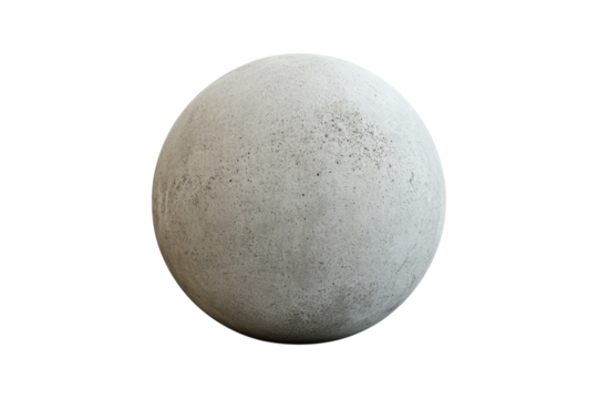 A concrete sphere on black