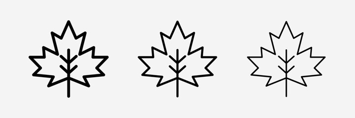 Spring Leaf icon on White background with bold, light and thin stroke.