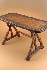 Wooden Table in Museum Display