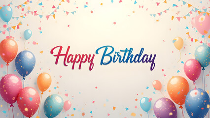 happy birthday card with balloons