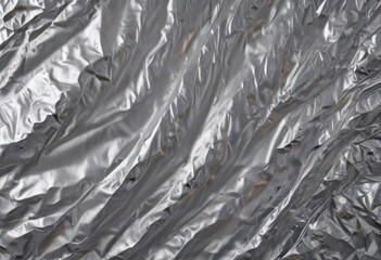 Crumpled silver foil backdrop, metallic texture  Gleaming, reflective surface ,  backdrop,  foil,  visual effect