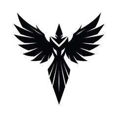 black wings symmetrical design silhouette graphic