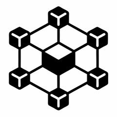 Simple Crypto Network Black Silhouette