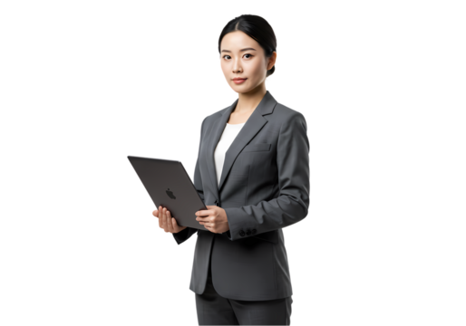 Confident Businesswoman Holding Tablet, Professional Portrait