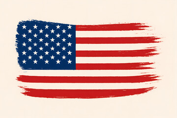 USA flag in paint stroke