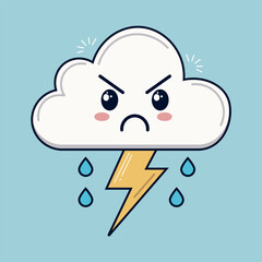 Angry Thunder Cloud Cartoon