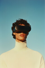 Modern technology and virtual reality concept, futuristic vision