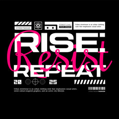 Streetwear Design, Urban Style, Text Slogan. Print Pattern Design for T-shirts, Jackets or Screen Printing.	