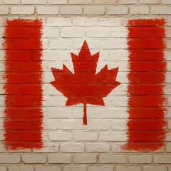 Canadian flag in paint stroke