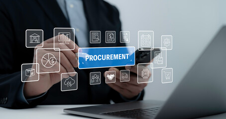 Modern Procurement Interface with Transparent Icons