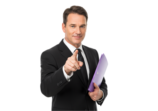 Confident Businessman Pointing