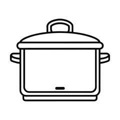 cooker black line art vector on white background