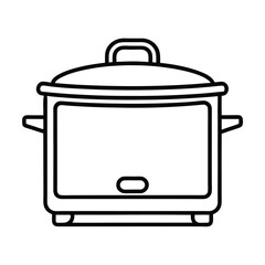 cooker black line art vector on white background