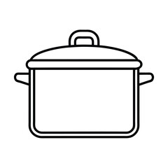 cooker black line art vector on white background