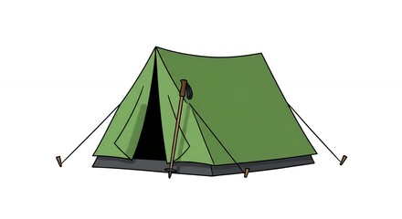 Simple camping tent illustration graphic design