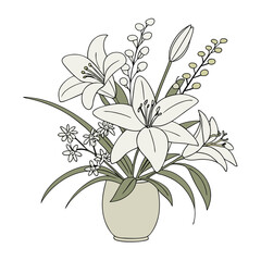 White Lily Flower Stock Illustrations