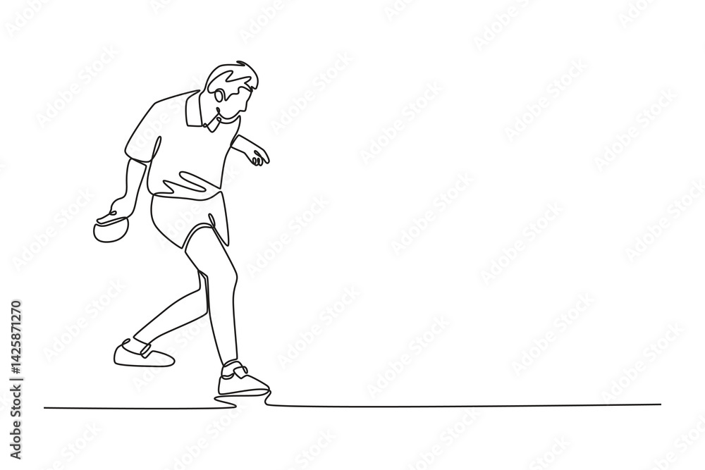 Poster continuous one line drawing male table tennis players performing dynamic strokes and returns. showin