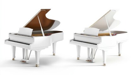 Elegant White Pianos for Promotional Displays