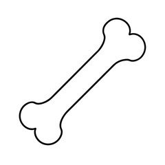 dog bone black line art vector on white background