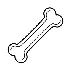 dog bone black line art vector on white background