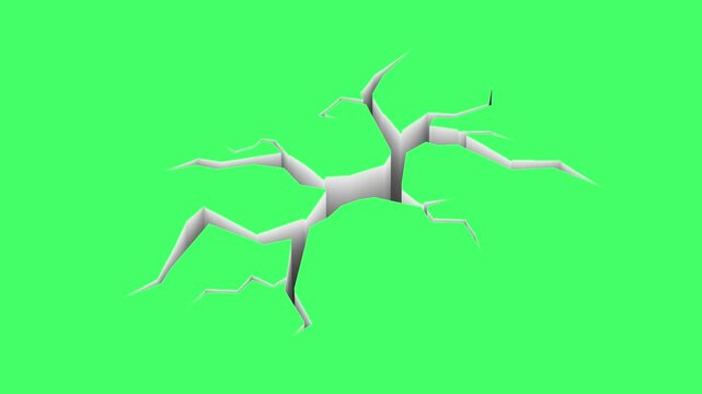 Green Screen cracks of  road cracks, floor cracks animation. Easy removed green screen. High resolution. 4k quality.