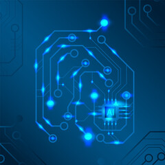 Digitla technology electronic concept processor board ai for decoration