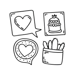 hand drawn vector illustration of food icons
