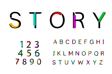 alphabet and number design fonts set, Typography  logo creative font.  vector illustration