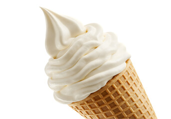 Vanilla Soft Serve Ice Cream Cone transparent background