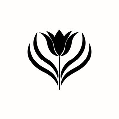 Minimal Triumph Tulip flower vector Icon art illustration