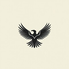 Fototapeta premium Majestic eagle soaring, wings spread wide, minimalist design, perfect for branding