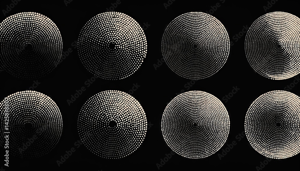 Poster vibrant abstraction in a timeless black white circular patterns echoing the essence of retro charm, 