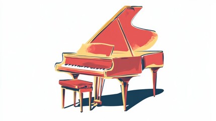 Welcoming Piano Shop with Isolated Grand Piano