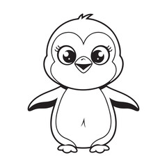 Kawaii Penguin Coloring Art – Cute Animal for Kids
