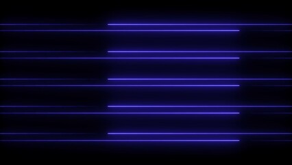 Abstract neon bright blue color lines 4k illustration on black background. 