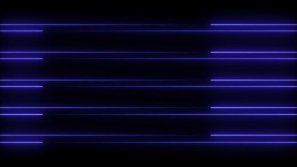 Abstract neon bright blue color lines 4k illustration on black background. 