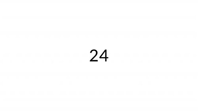 Thirty seconds countdown animation from 30 seconds to 0 seconds with alpha channel, Thirty seconds countdown timer on a transparent background
