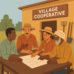 Farmers Planning Together at Village Cooperative for Agriculture Development